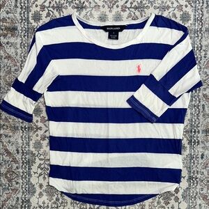 Ralph Lauren Navy and White Striped Shirt